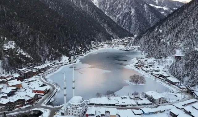 Dünyaca ünlü turizm merkezi Uzungöl buz tuttu!